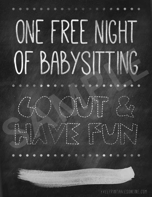 One Free Night of Babysitting | Free Printables Online