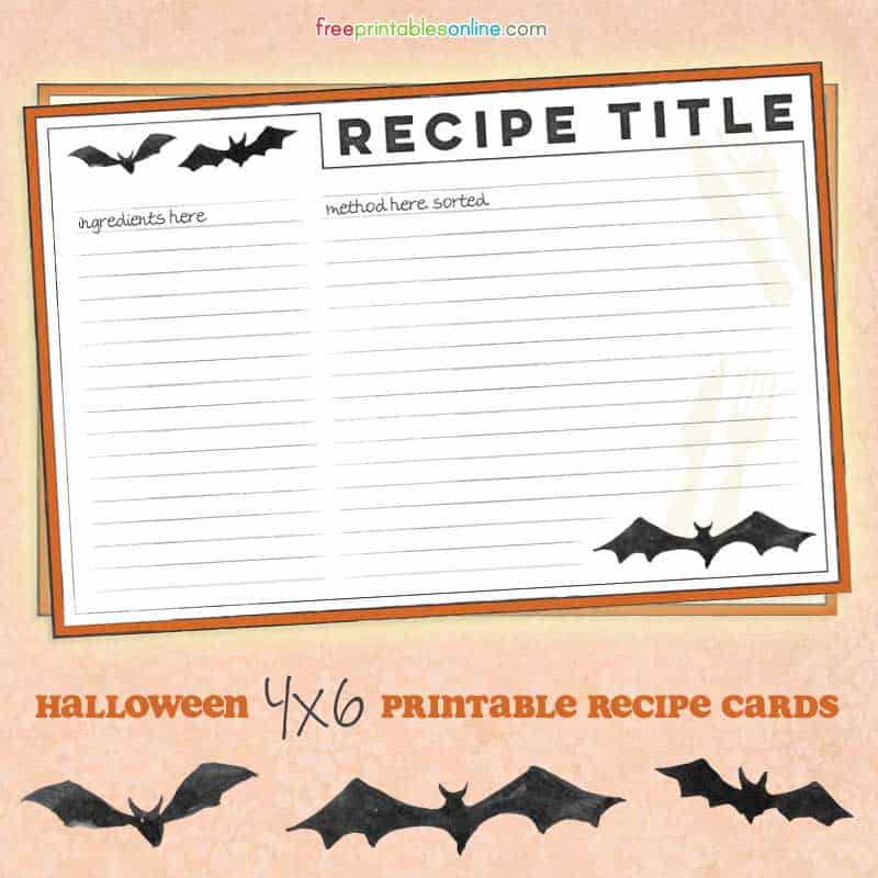 free printable recipe cards 4x6