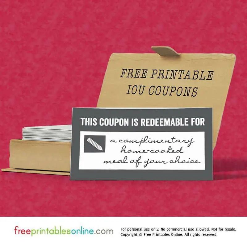 This Coupon is Redeemable for... Free Printables Online