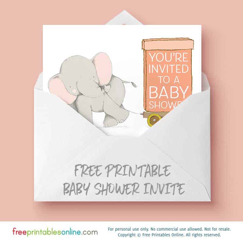 elephant baby shower invitations online