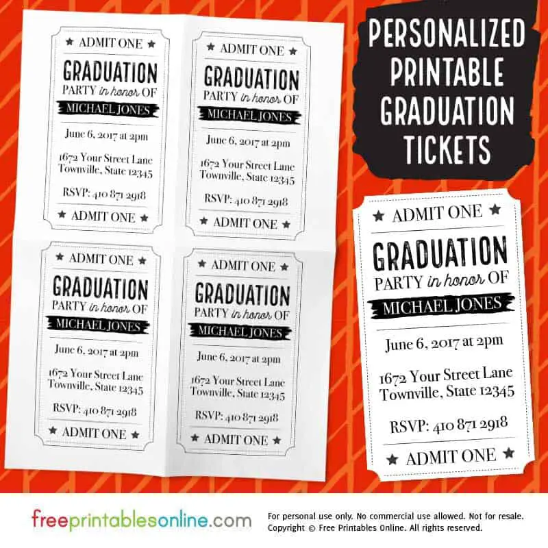 Graduation Ticket Template Free Printable Templates