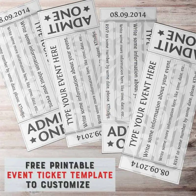 Free ticket templates to edit online