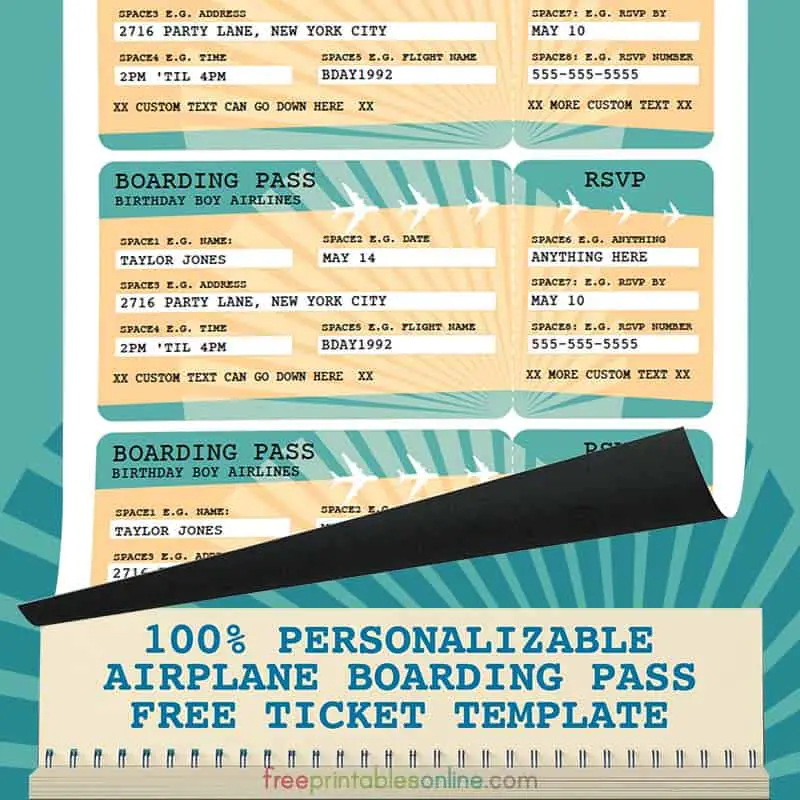 Editable Printable Boarding Pass Template Printable Templates