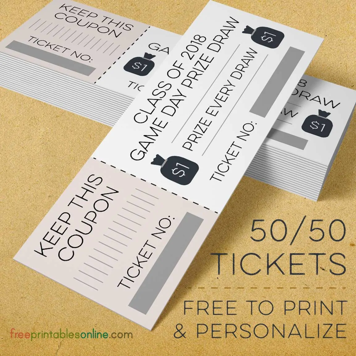 Free Printable 50 50 Raffle Tickets Printable Templates