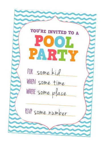 Pool Party Invitations Vertical Thumbnail