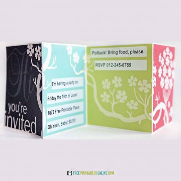 Japanese Concertina Printable Party Invitation Cards