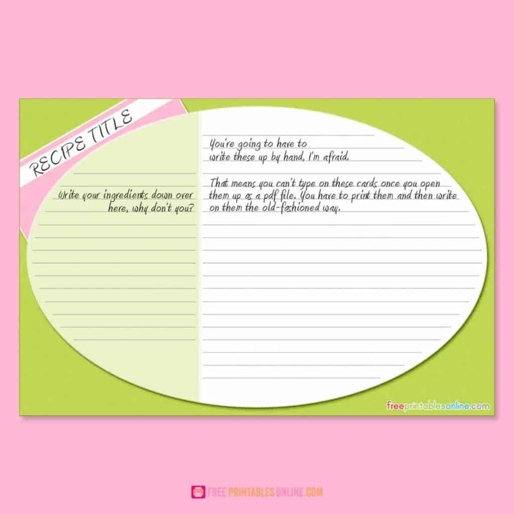 Only Elliptical Recipe Cards