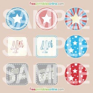 July 4th Cupcake Toppers