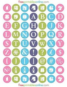 Free Printable Alphabet 1 Inch Round Labels