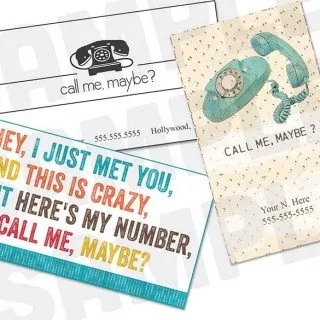 Call me maybe business cards