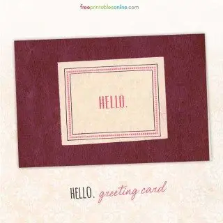 Blank Hello Greeting Card