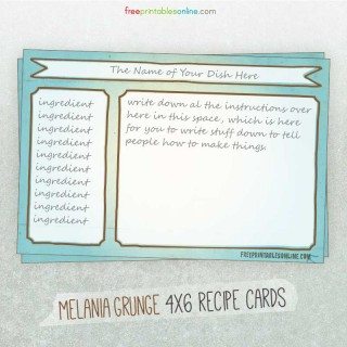 Melania Grunge Recipe Cards