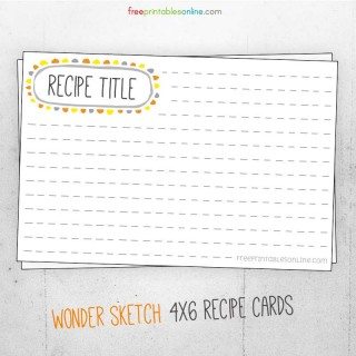 Wonder Sketch Recipe Cards