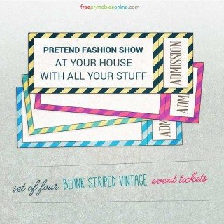 Striped Vintage Blank Event Ticket Template