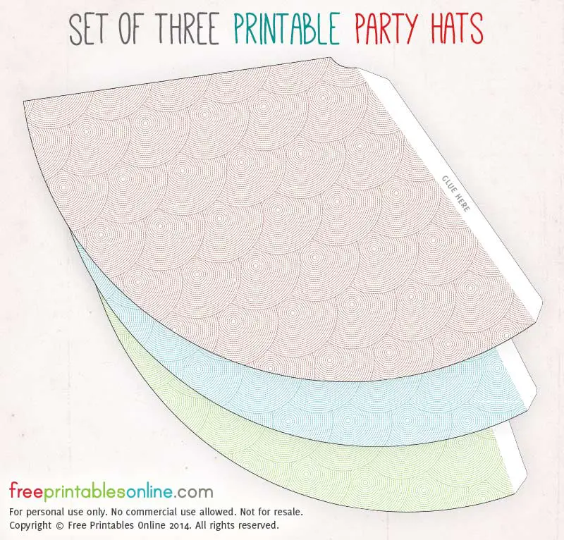 Free Printable Party Hats