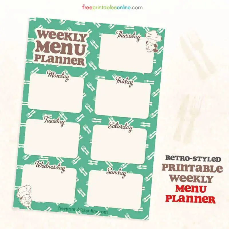 Easy Free Printable Weekly Meal Planner