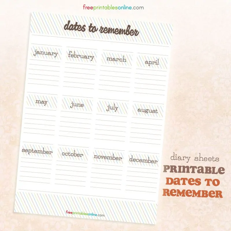 business printable online cards free Remember  Dates  Free Printables to Online