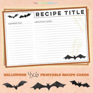Printable Halloween Recipe Cards