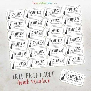Cheers on Us printable drink voucher
