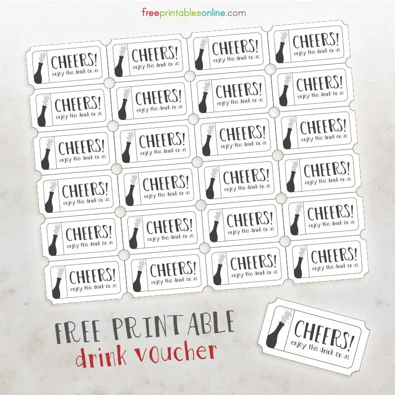 Printable Free Drink Voucher Template Printable World Holiday