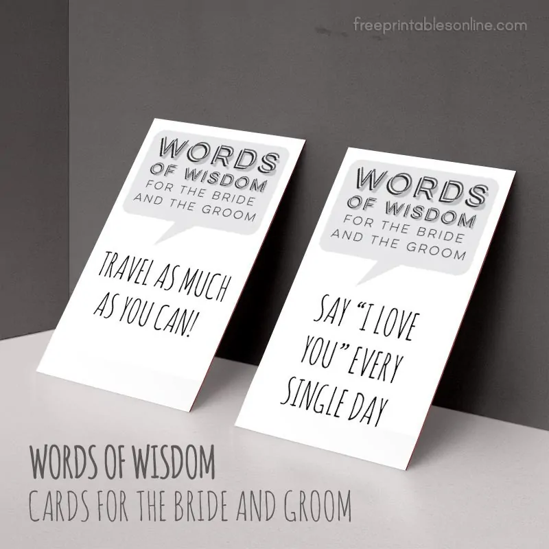 Words of wisdom for bride and groom