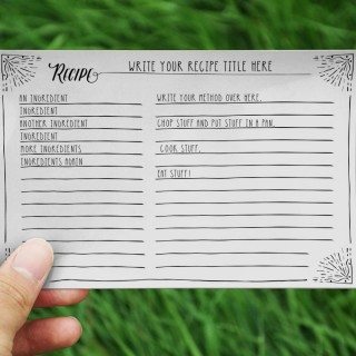Black and White Recipe Card
