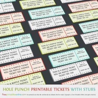 free raffle tickets with stubs