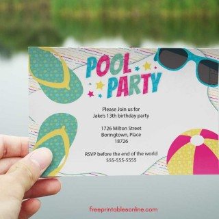 Swimming Pool Party Invitations