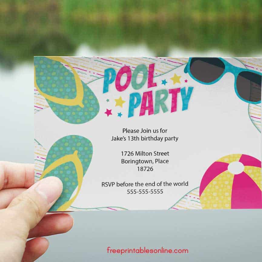 Ideas Pool Party Invitations 10