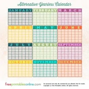 Blank Yearless Printable Calendar - Free Printables Online