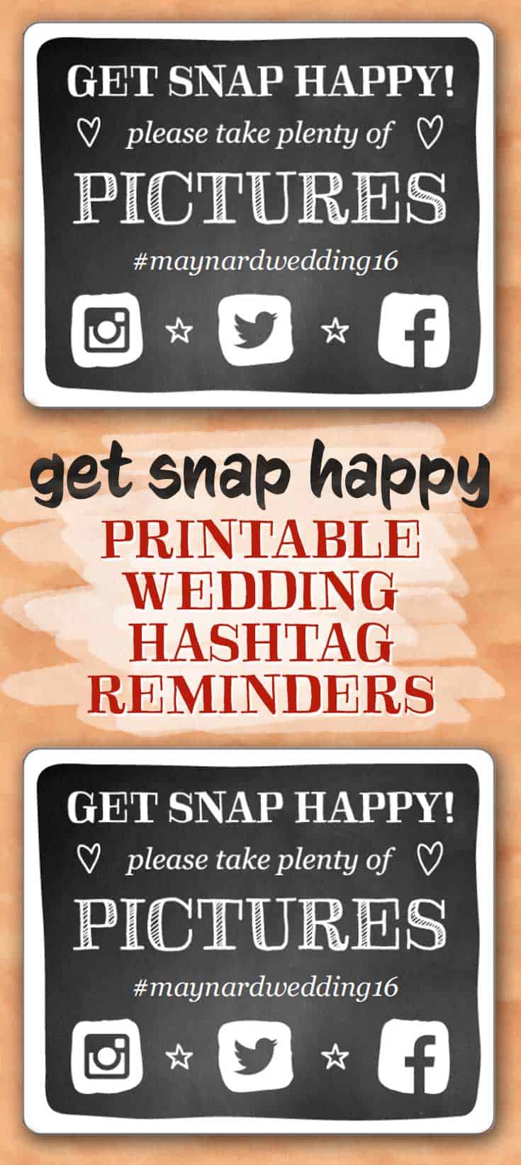 Calendar Cards Printables : Get snap happy wedding hashtag reminders free printables Calendar Cards Printables : Get snap happy wedding hashtag reminders free printables
