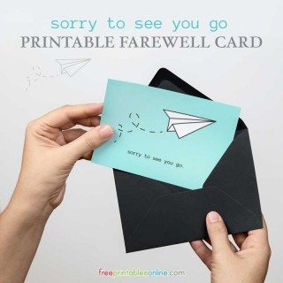 Printable Farewell Card