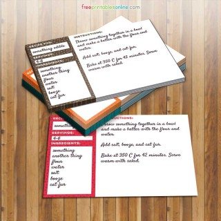 Free printable recipe cards 4x6