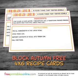 Block Autumn Modern Recipe Cards