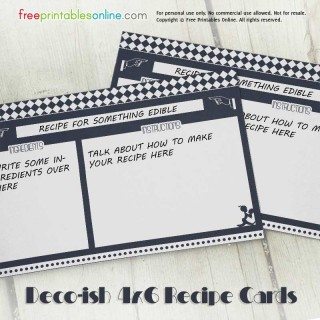 Decoish Free Recipe Cards
