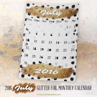 Printable July 2016 Calendar
