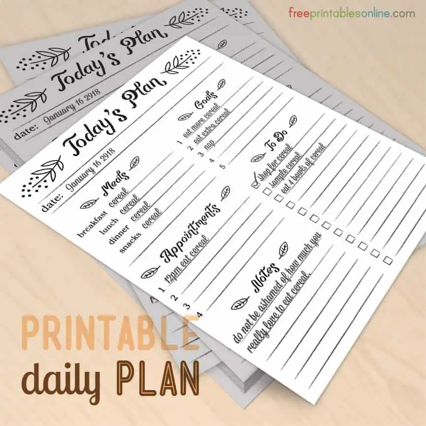 Today's Plan Daily Planner