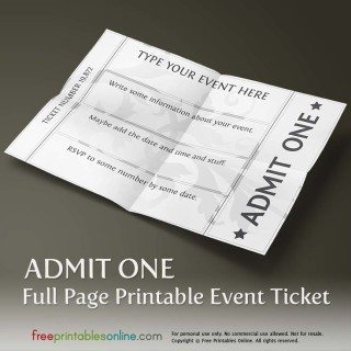 Full Page Ticket Template