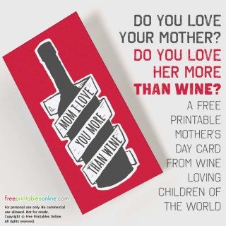 I Love You More Than Wine Card