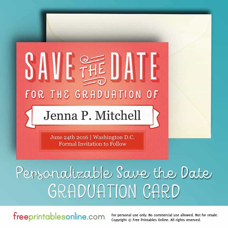 Free Save The Date Templates For Graduation