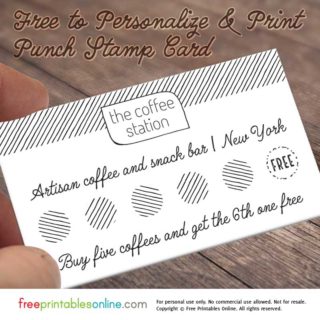Personalized Loyalty Punch Card
