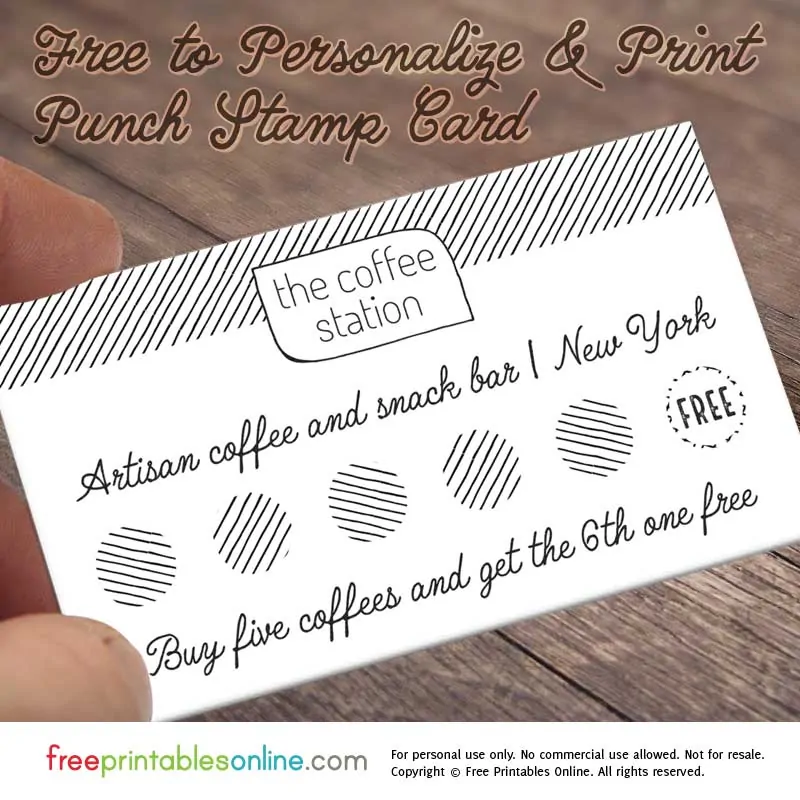 Personalized Loyalty Punch Card