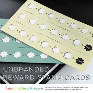 Unbranded Printable Loyalty Cards