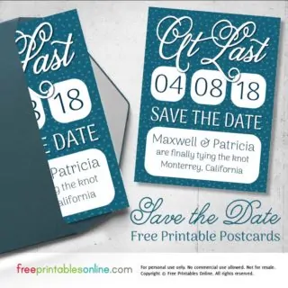 Printable Save the Date Postcards