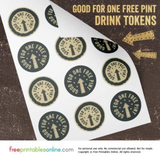 Printable Free Pint Tokens