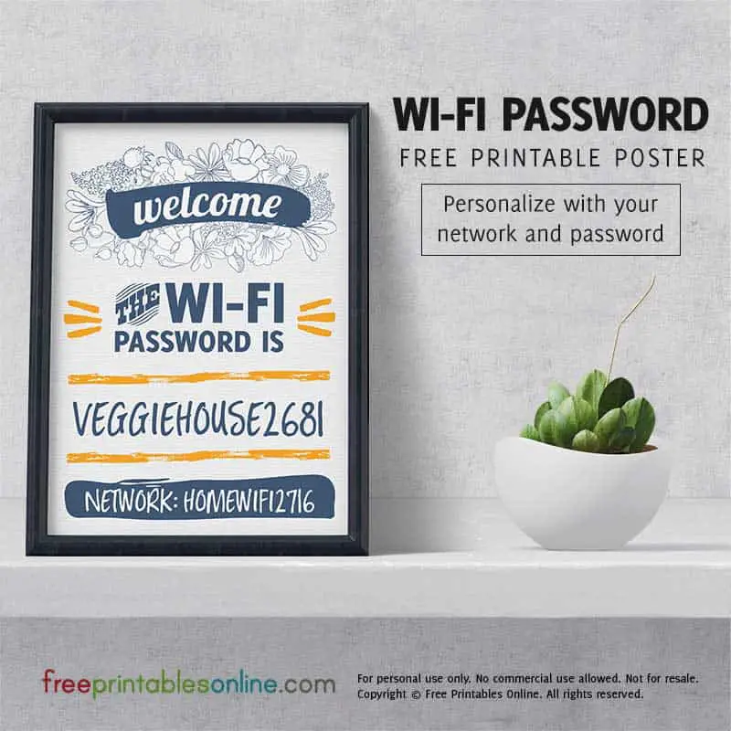 Personalized Wifi Password Poster