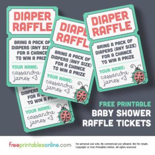 baby shower raffle tickets printable