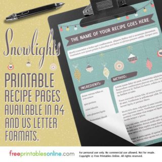 Seasonal recipe pdf template