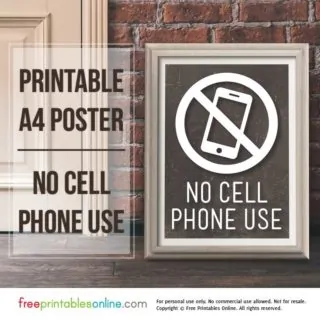 Printable No Cell Phone Use Sign