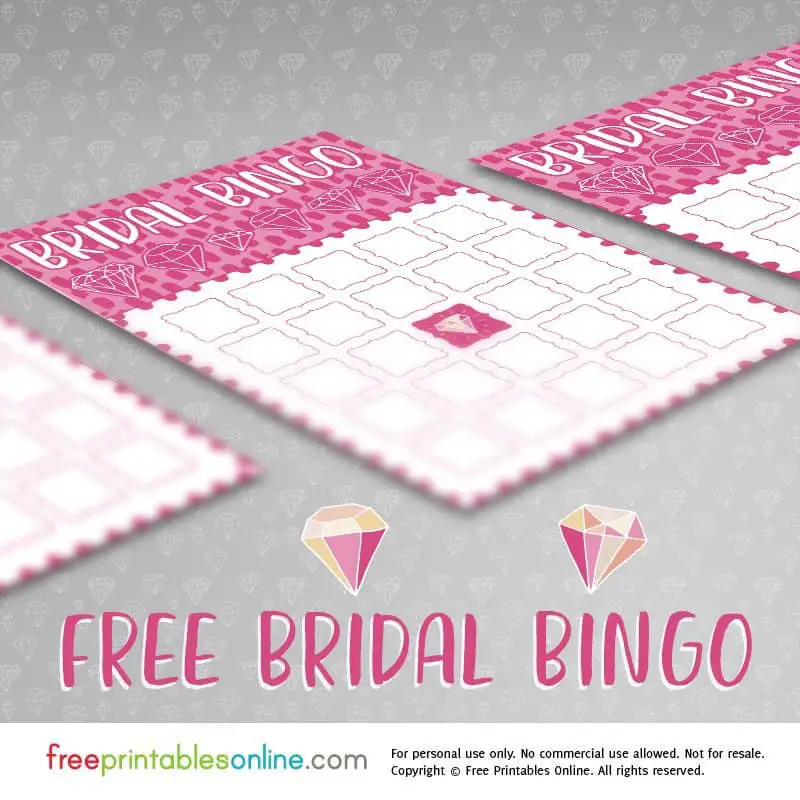 free bridal shower bingo